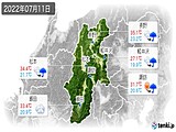 2022年07月11日の長野県の実況天気
