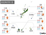 2022年07月11日の沖縄県の実況天気