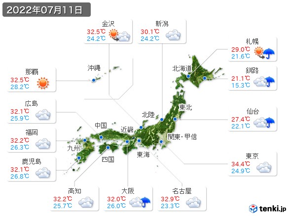 (2022年07月11日の天気