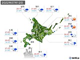 2022年07月12日の北海道地方の実況天気