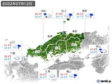 2022年07月12日の中国地方の実況天気