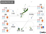 2022年07月12日の沖縄県の実況天気