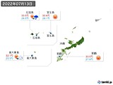 2022年07月13日の沖縄地方の実況天気