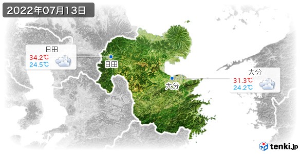 大分県(2022年07月13日の天気