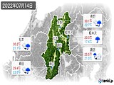 2022年07月14日の長野県の実況天気