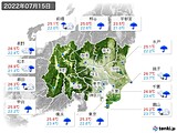 2022年07月15日の関東・甲信地方の実況天気