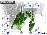 2022年07月16日の静岡県の実況天気