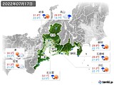 2022年07月17日の東海地方の実況天気