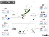 2022年07月17日の沖縄県の実況天気