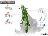 2022年07月19日の道北の実況天気