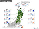 2022年07月20日の東北地方の実況天気