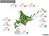 2022年07月21日の北海道地方の実況天気