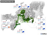 2022年07月21日の東海地方の実況天気