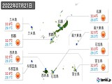 2022年07月21日の沖縄県の実況天気