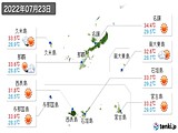 2022年07月23日の沖縄県の実況天気