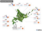 2022年07月25日の北海道地方の実況天気