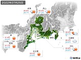 2022年07月25日の東海地方の実況天気