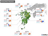 2022年07月25日の九州地方の実況天気