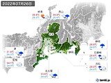 2022年07月26日の東海地方の実況天気