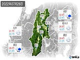 2022年07月26日の長野県の実況天気