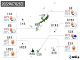 2022年07月26日の沖縄県の実況天気