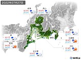 2022年07月27日の東海地方の実況天気