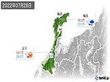 2022年07月28日の石川県の実況天気