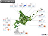2022年07月29日の北海道地方の実況天気
