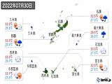 2022年07月30日の沖縄県の実況天気