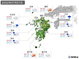 2022年07月31日の九州地方の実況天気