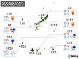 2022年08月02日の沖縄県の実況天気