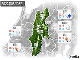 2022年08月03日の長野県の実況天気