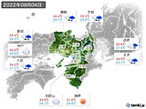 2022年08月04日の近畿地方の実況天気