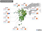 2022年08月04日の九州地方の実況天気