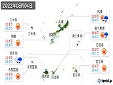 2022年08月04日の沖縄県の実況天気