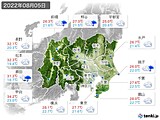 2022年08月05日の関東・甲信地方の実況天気