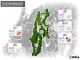 2022年08月06日の長野県の実況天気