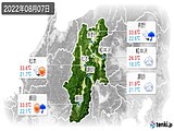 2022年08月07日の長野県の実況天気