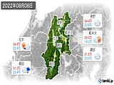 2022年08月08日の長野県の実況天気