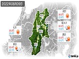 2022年08月09日の長野県の実況天気