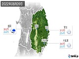 2022年08月09日の岩手県の実況天気