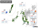 2022年08月10日の長崎県の実況天気