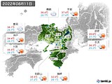 2022年08月11日の近畿地方の実況天気
