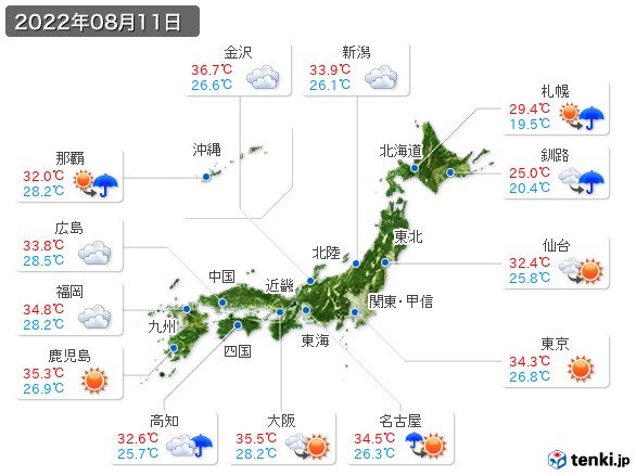 (2022年08月11日の天気