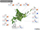 2022年08月12日の北海道地方の実況天気