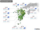 2022年08月12日の九州地方の実況天気