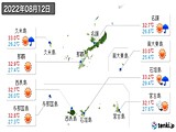 2022年08月12日の沖縄県の実況天気