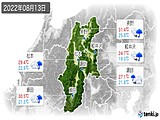 2022年08月13日の長野県の実況天気