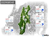 2022年08月14日の長野県の実況天気