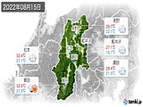 2022年08月15日の長野県の実況天気